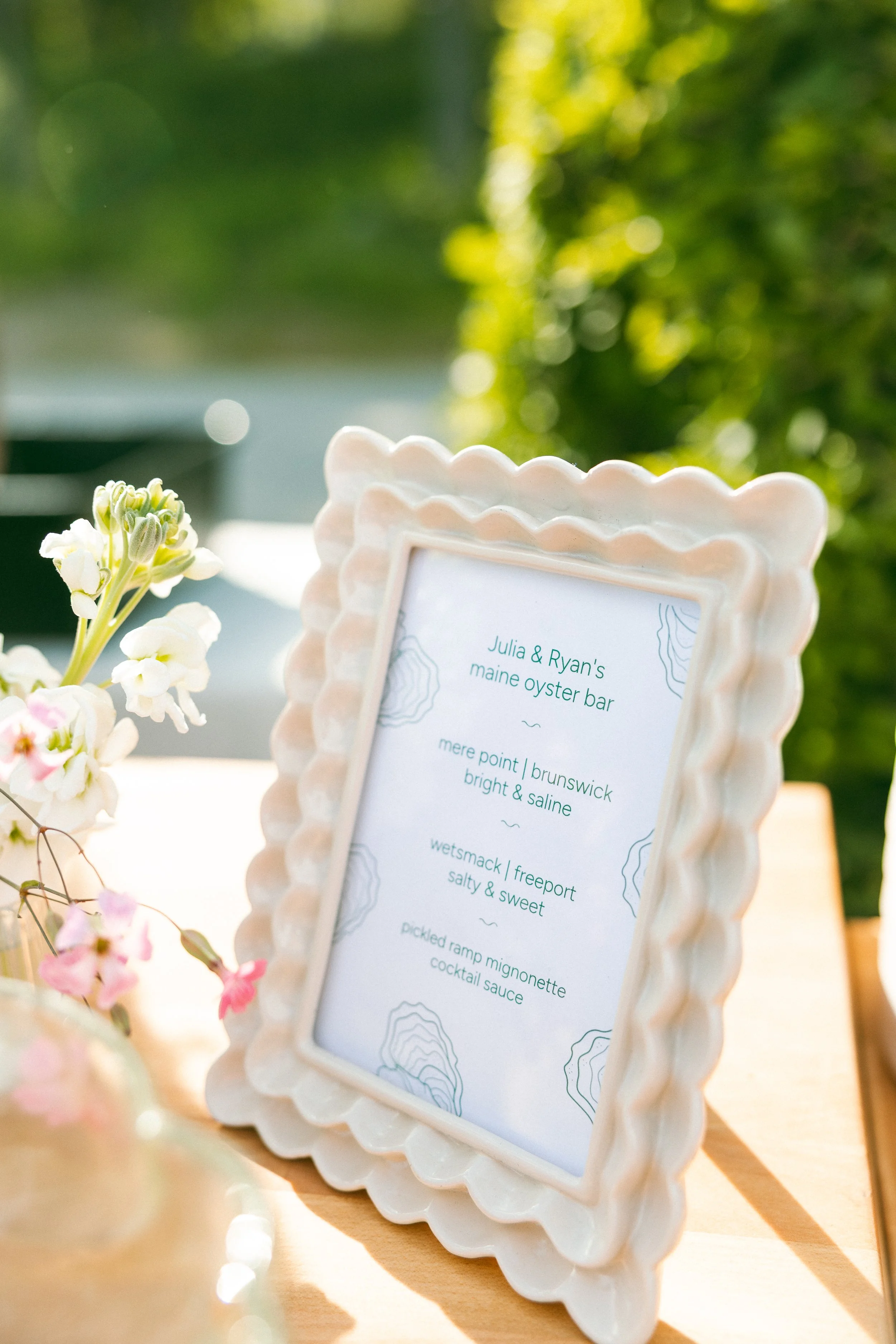 Oyster cart raw bar custom menu