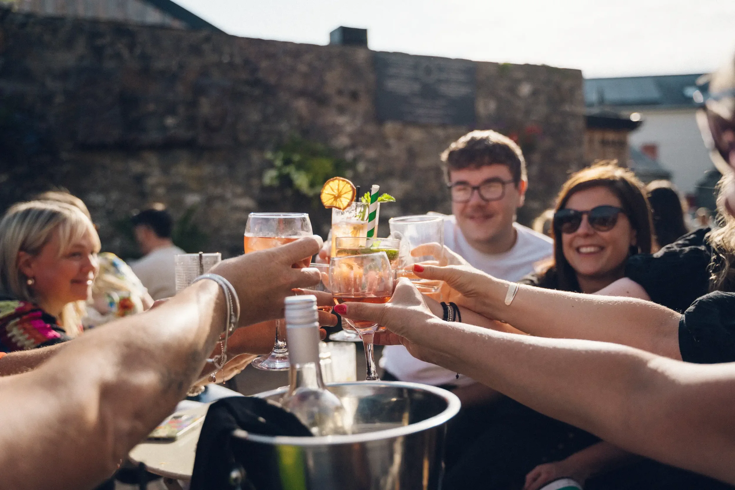 Friends Enjoying Food & Drinks at Y Maes criccieth 2.webp
