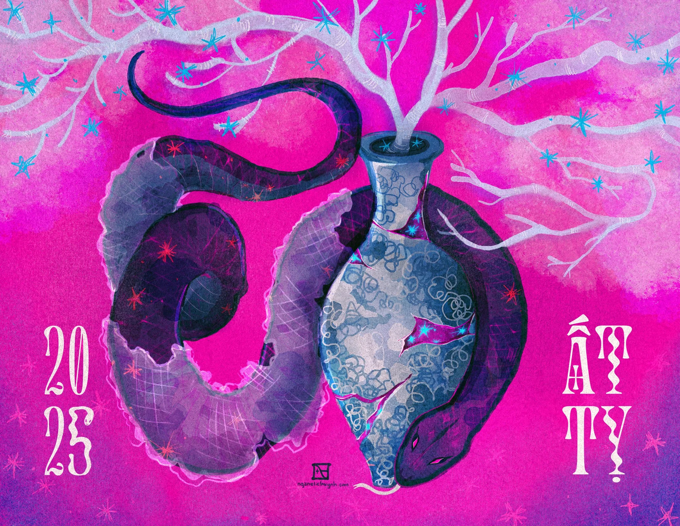 🩷🐍 Year of the Snake - 2025 Ất Tỵ 🐍🩷
.
For next year, learn to break through your jar of worries. Let's mend the mistakes we've crossed into new opportunities. Like a snake shedding its skin, let this be a year of transformation.