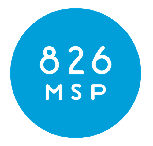 Blue circular drone altitude indicator displaying 826 meters, with 'MSP' label underneath.