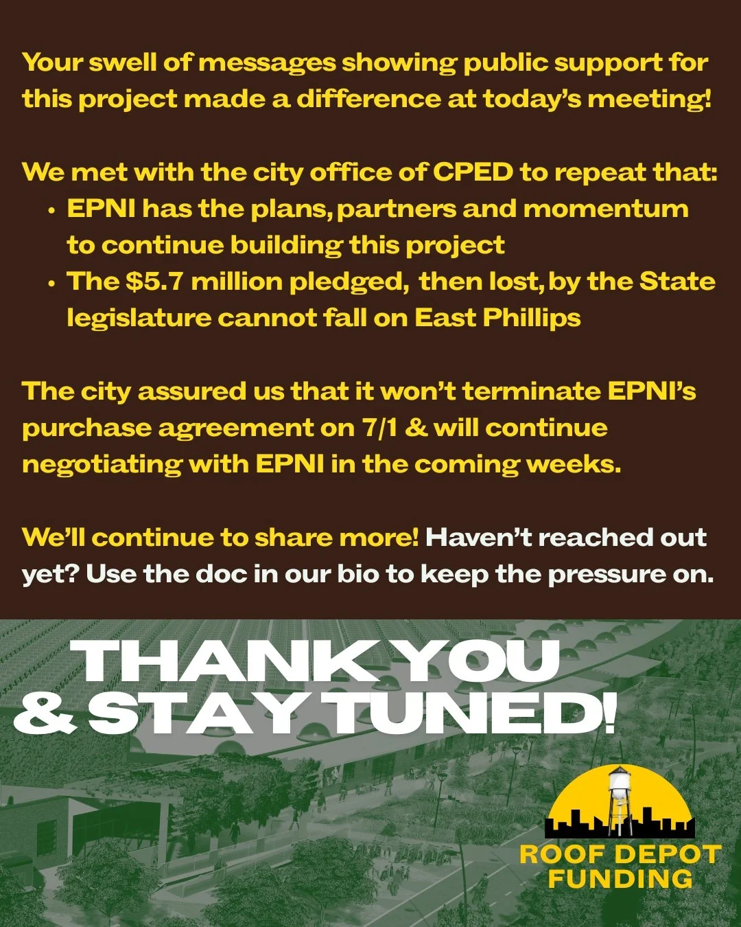 FUNDING UPDATE: Purchase Agreement Negotiations