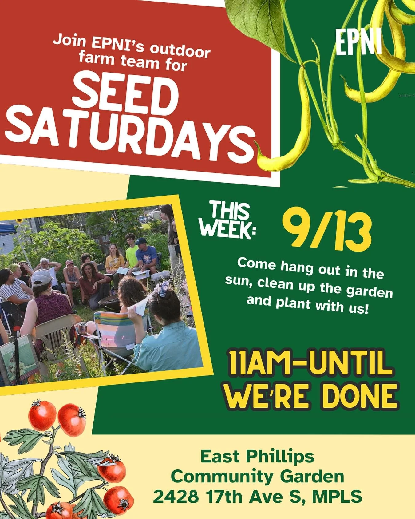 🌱Join EPNI&rsquo;s Outdoor Farm Team for Seed Saturdays, every other week for the growing season ahead. 

The next Seed Saturday is this Saturday at the EPIC Garden. Starting at 11am, we invite you to swing by to learn the latest EPNI updates &amp; 