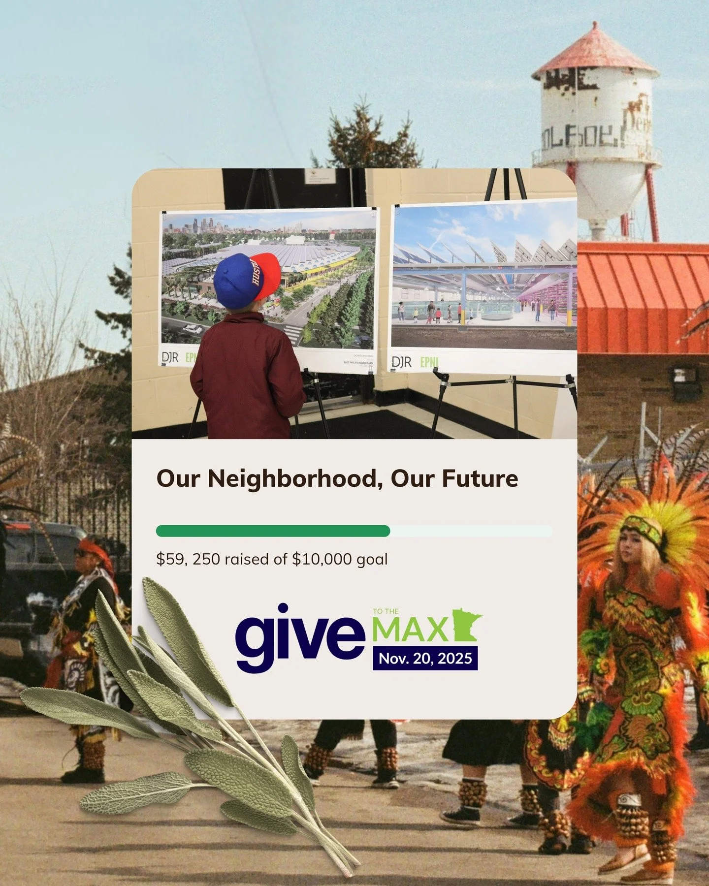 Today is Give to the Max Day, and we are honestly so moved.
Every single gift &mdash; big or small &mdash; has been tremendous. Your care is what makes the vision of the East Phillips Indoor Urban Farm possible. 🌱💛

We&rsquo;re more than halfway to