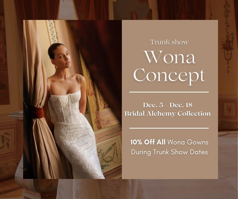 Only 3 weeks until our WONA Trunk Show begins! The Bridal Alchemy collection is on its way, and we can&rsquo;t wait for you to see these breathtaking gowns in person. Mark your calendars, Dec 4 to Dec 18

#Wona #SayYesToTheDress #New #princetonbridal