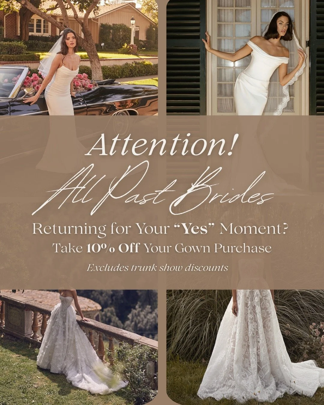Coming back for your &ldquo;yes&rdquo; moment? We&rsquo;ve got a little thank you waiting for you. Returning brides get 10% off their gown purchase!

Excludes trunk show discounts.

#SayYesToTheDress #New #princetonbridal #weddinginspo #bridal #Princ