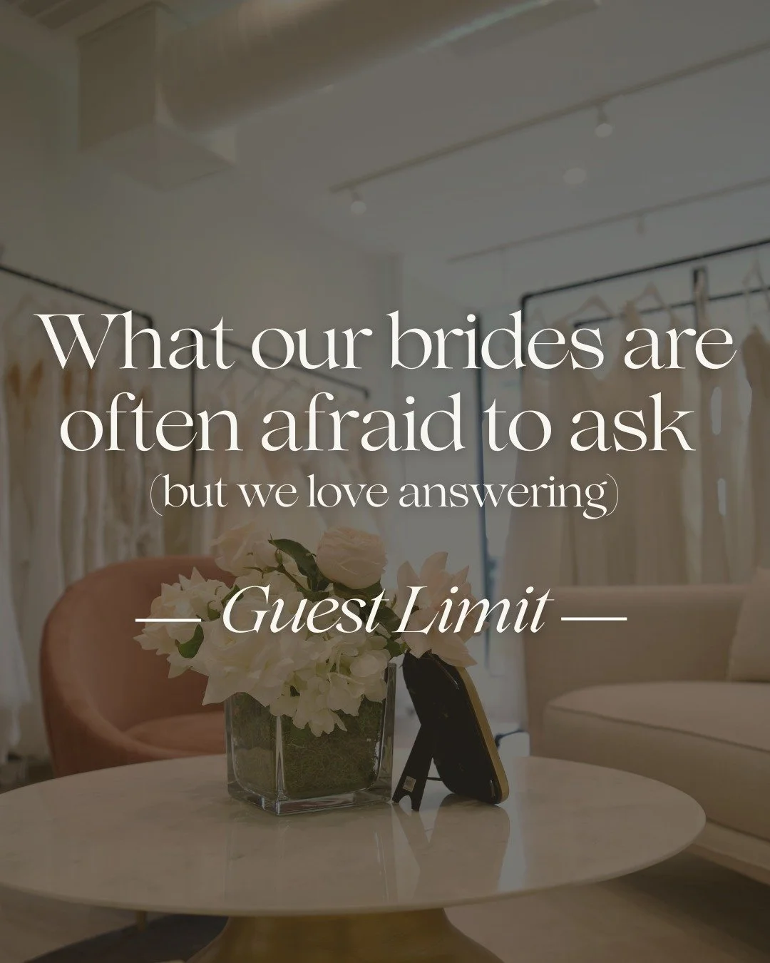 Part 4 - Let&rsquo;s talk guests 
We keep our space cozy and intentional, so we recommend bringing only the people who know you best.

#SayYesToTheDress #New #princetonbridal #weddinginspo #bridal #Princeton #love