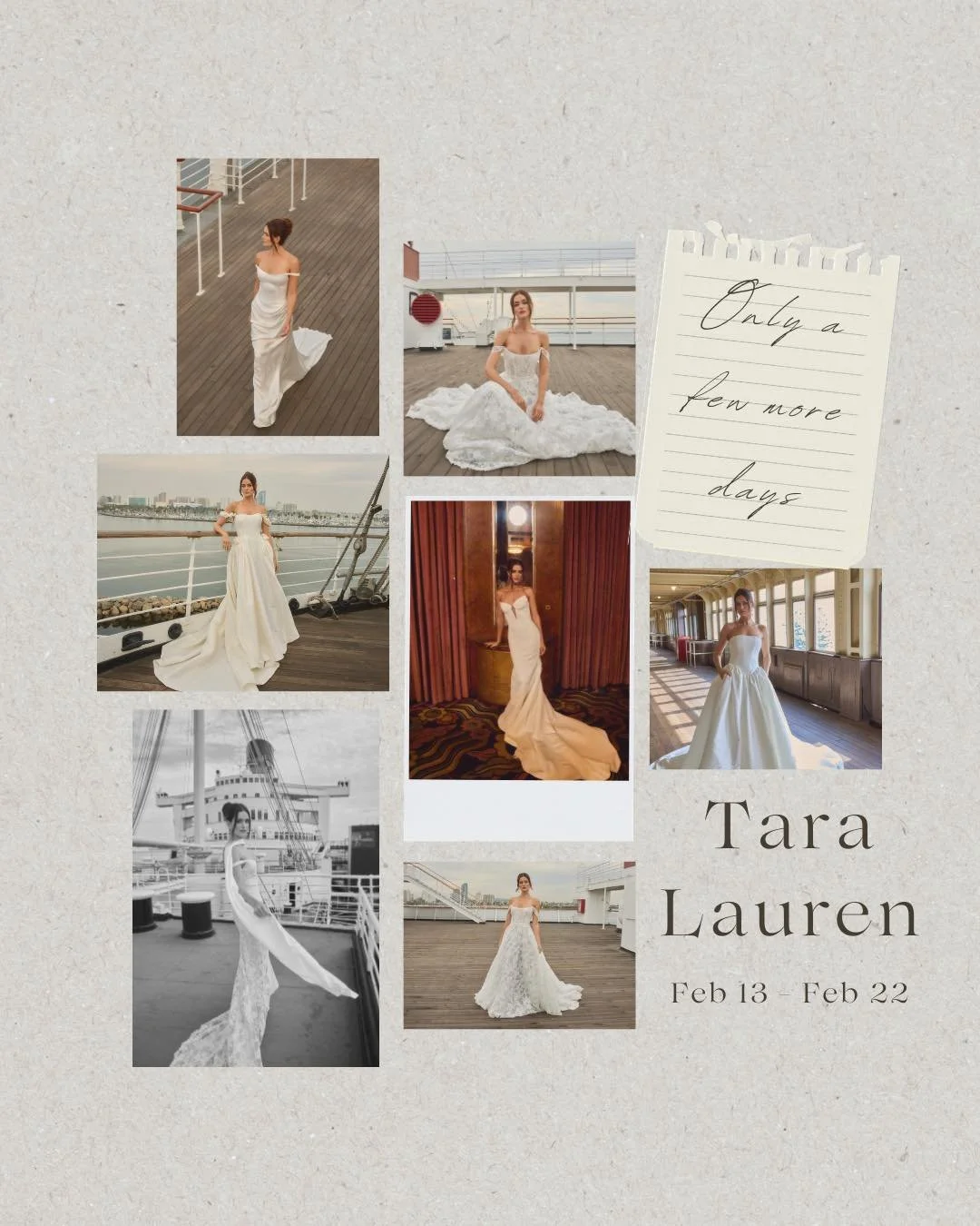 Last few days of Tara Lauren! If you&rsquo;ve been thinking about trying her on, this is your sign. These gowns just feel different in person, come find your moment before they&rsquo;re gone!

#SayYesToTheDress #New #princetonbridal #weddinginspo #br