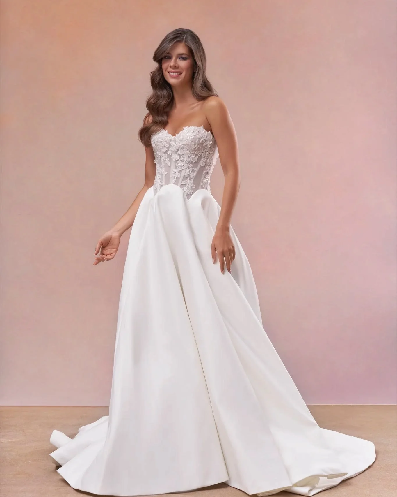 New gown alert: Regina by Maria Farbinni! The lace corset bodice and full skirt make this one such a fun moment, structured, flattering, and so good in person.

#SayYesToTheDress #New #princetonbridal #weddinginspo #bridal #Princeton #love