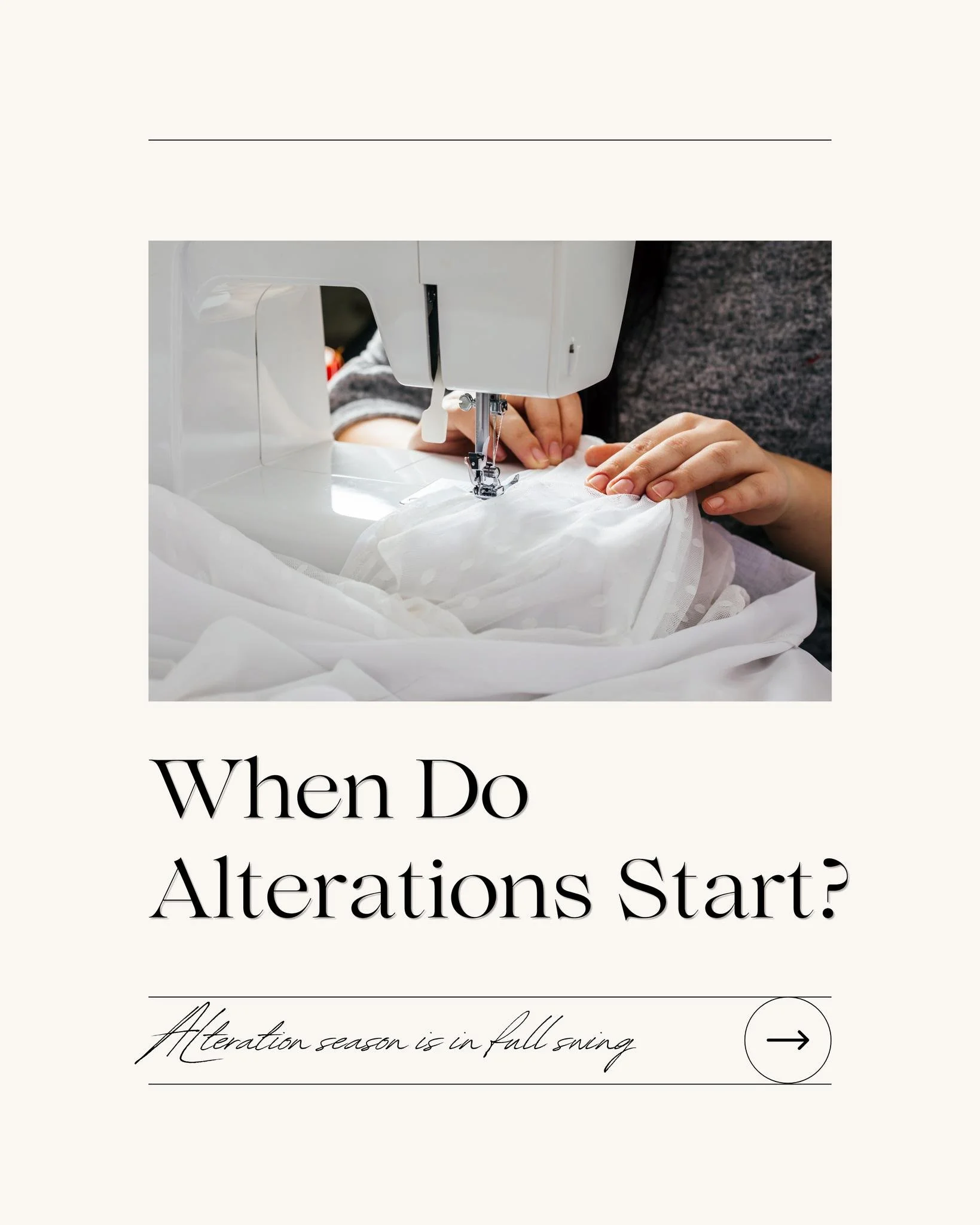 Alteration season is in full swing! We&rsquo;re in the thick of fittings and final touches, and it&rsquo;s such a special part of the process. Brides, be sure to start about 3 months before your wedding, plan for a few fittings, and don&rsquo;t forge