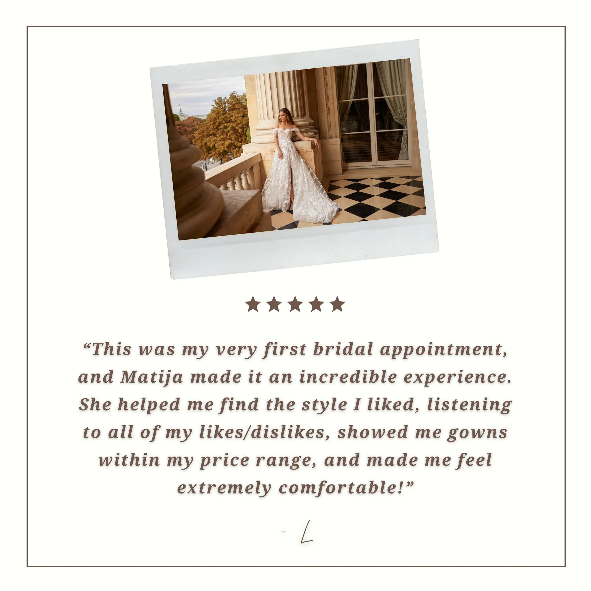Reviews like this mean so much to us! We&rsquo;re so grateful our brides trust us during such a special time, and hearing about your experience never gets old.

#SayYesToTheDress #New #princetonbridal #weddinginspo #bridal #Princeton #love