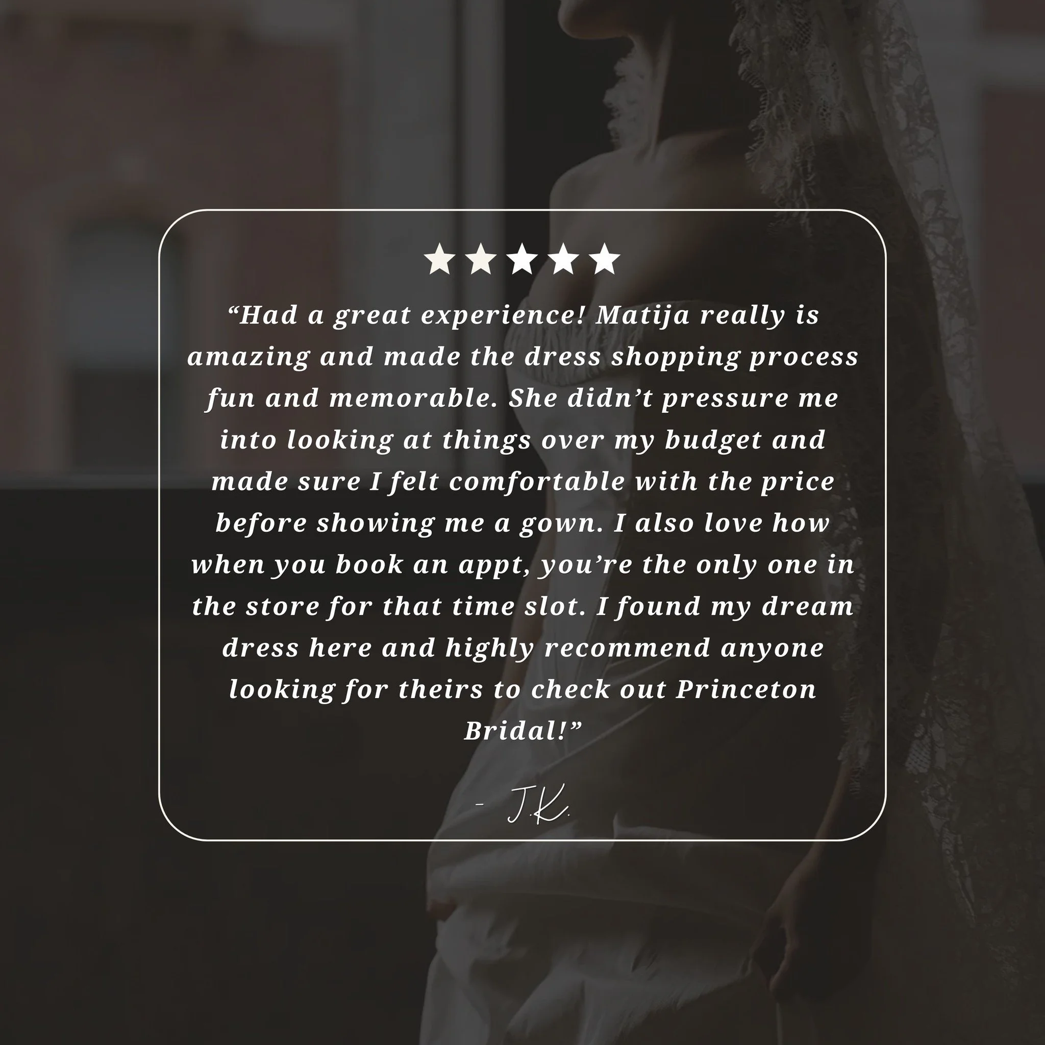 Reading reviews like this really means a lot to us! Helping our brides during such a special season is something we never take for granted, and we&rsquo;re so grateful for every single one of our brides.

#SayYesToTheDress #New #princetonbridal #wedd