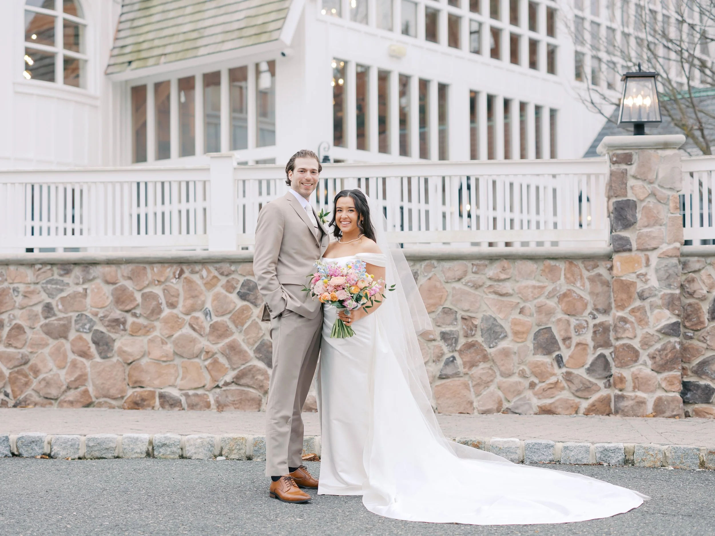 satin fitted bridal gown with slit