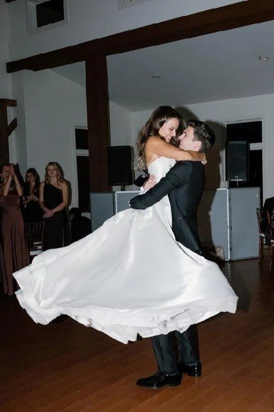 wona satin strapless ballgown wedding dress