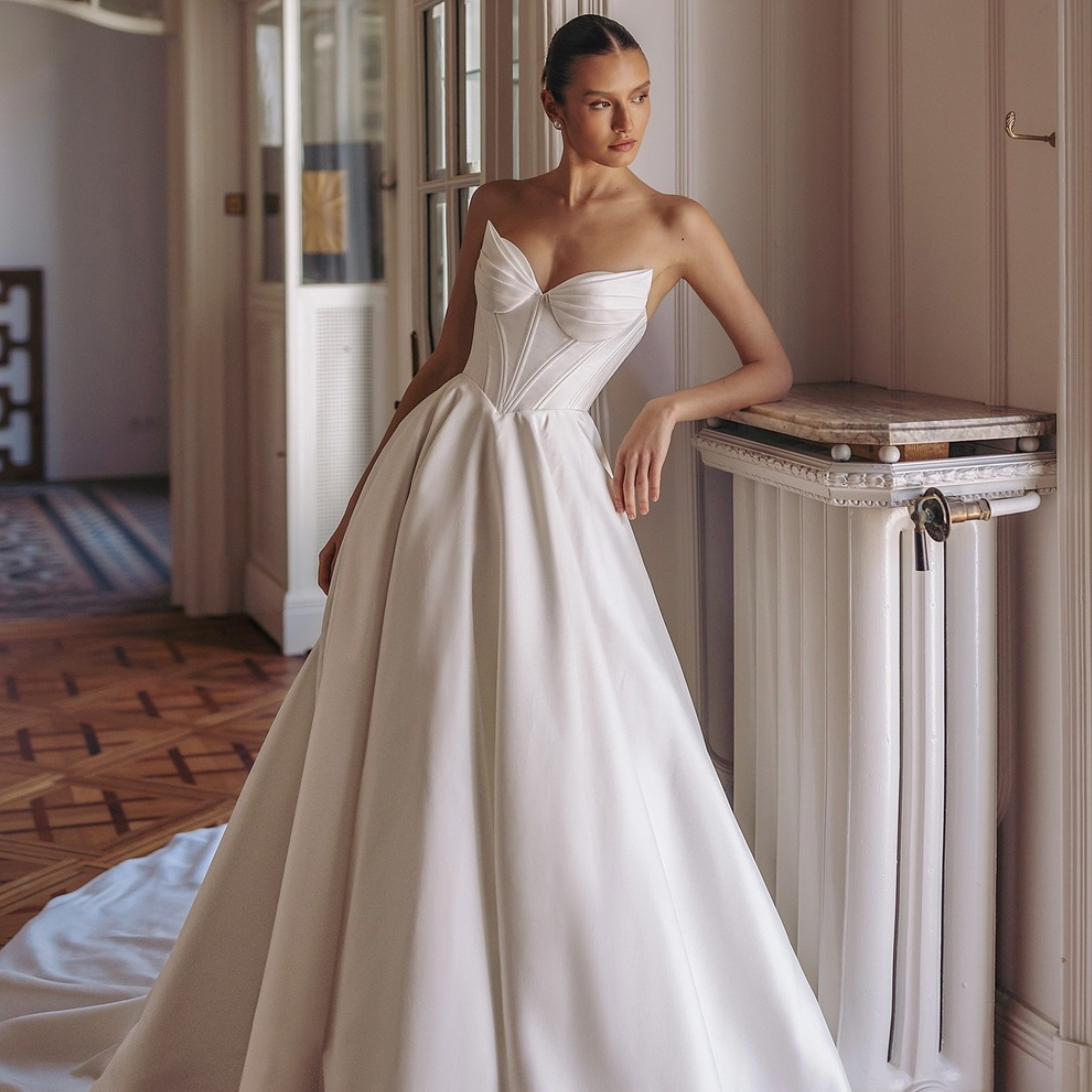 strapless mikado corset ballgown wona