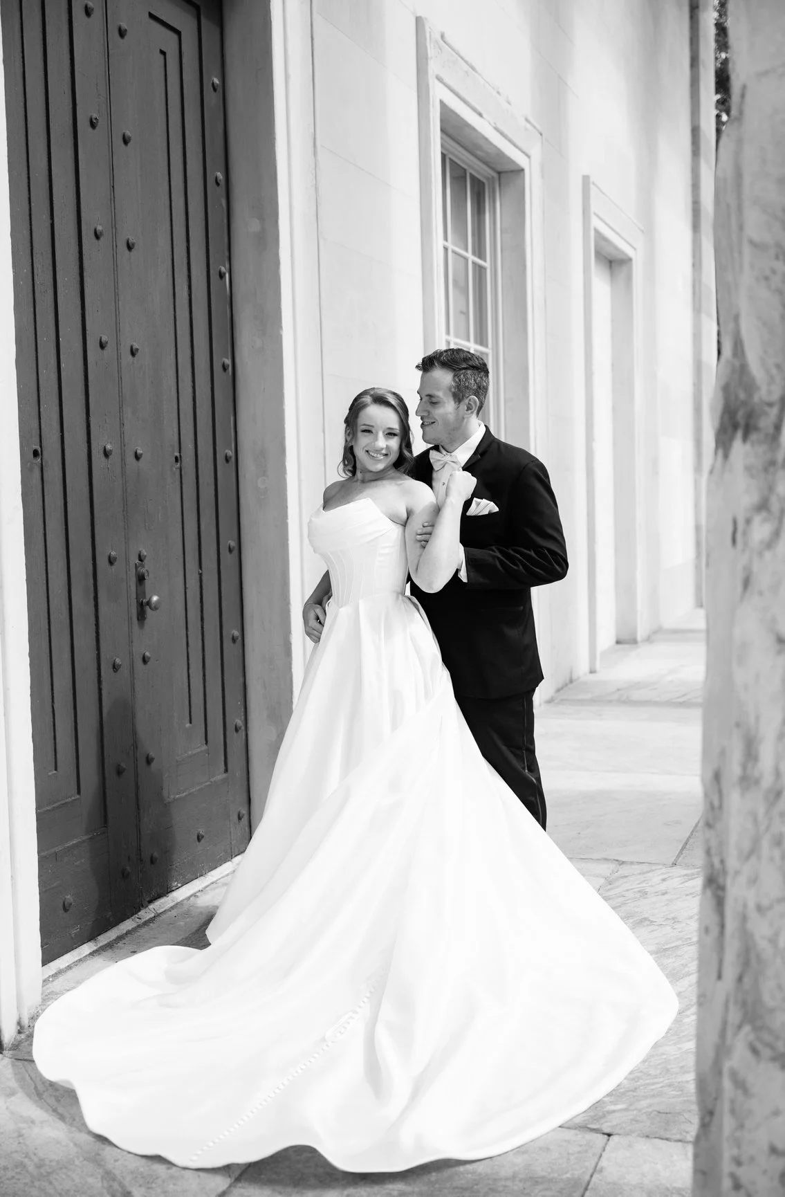 white strapless mikado ballgown wona bridal