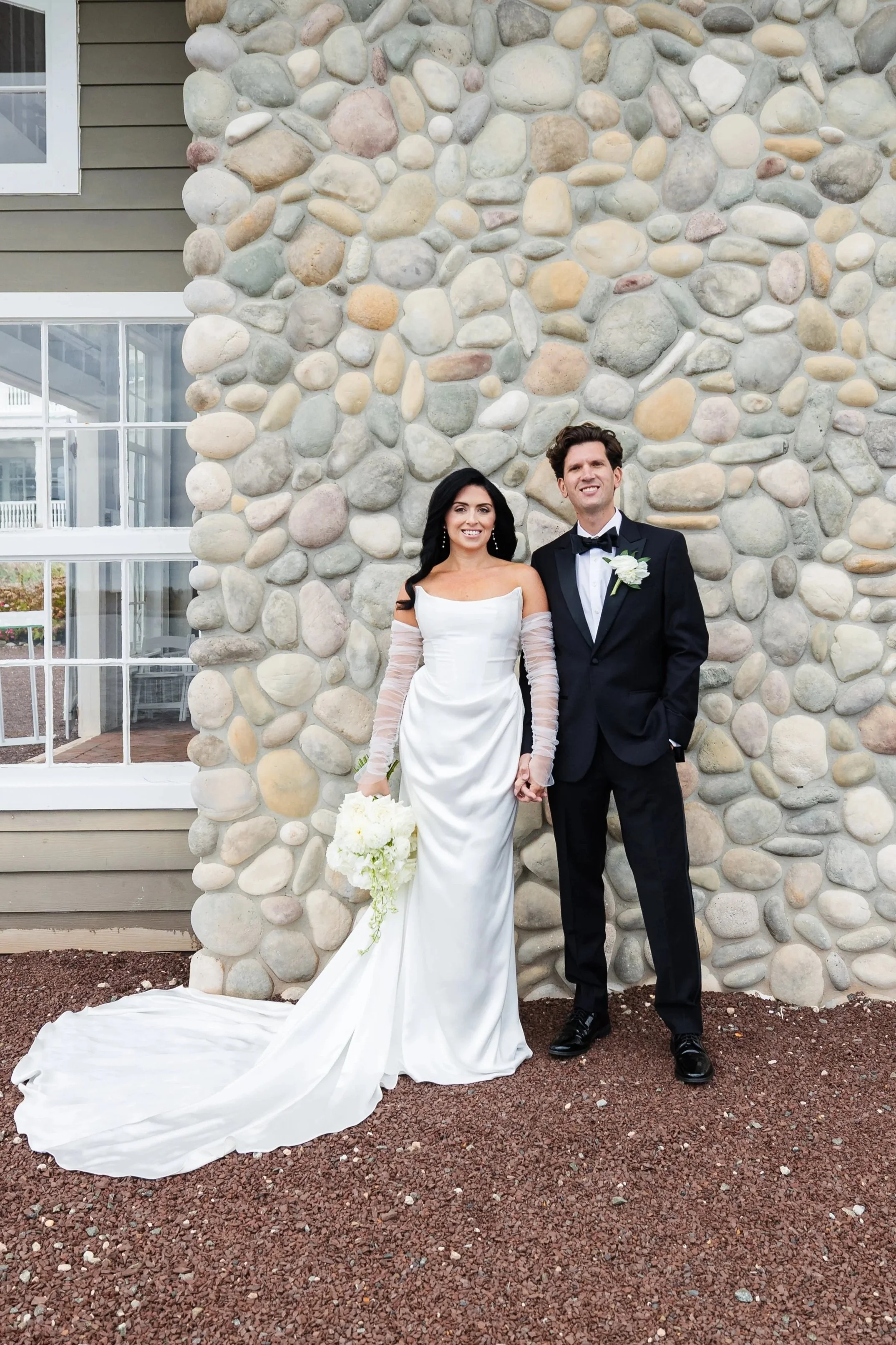 Tara Lauren Bastienne satin fitted gown