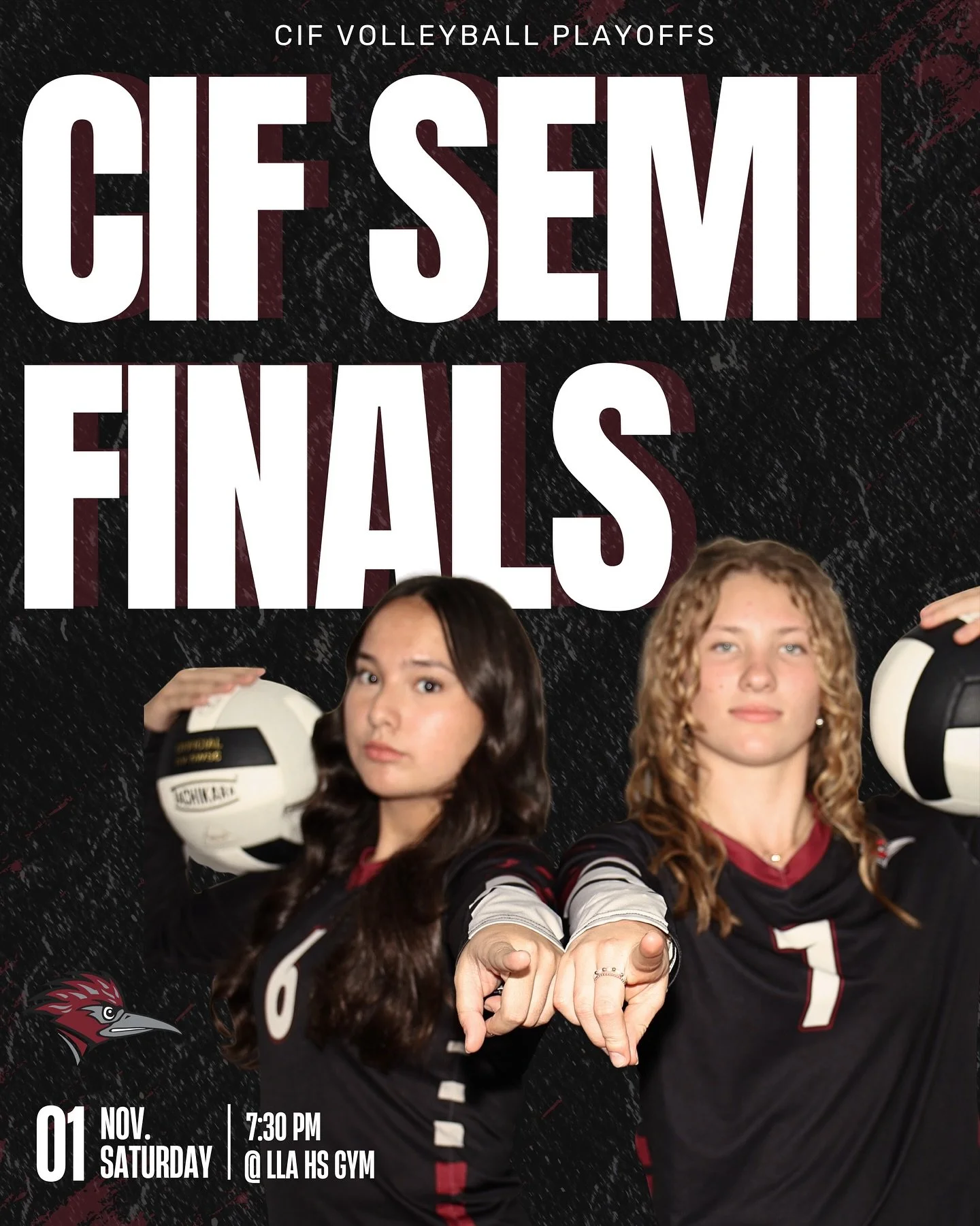 Come out tomorrow night in your loma linda gear. First 100 students in school colors will get free pizza! 

See you tomorrow night at 7:30! 
&bull;
#lla #llaathletics #cif #playoffs #semifinals #volleyball