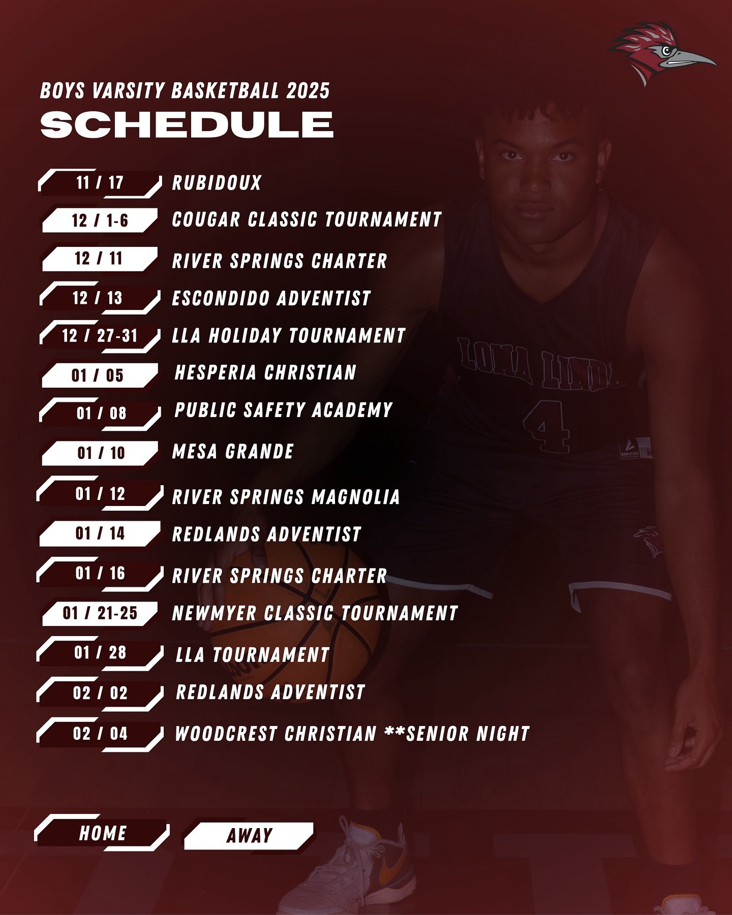 2 weeks left till winter season begins🏀&hellip;

Stay up to date on llaathletics.org on all games and game times!
#lla #llaathletics #lomalinda #basketball #winterszn