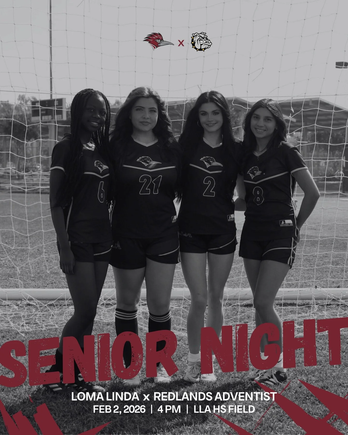 Last girls soccer home game this coming Monday!Celebrate our girl seniors. See 🫵🏼 on the field at 4pm!
&bull;
#soccer #seniornight #llaathletics #loma #winterszn