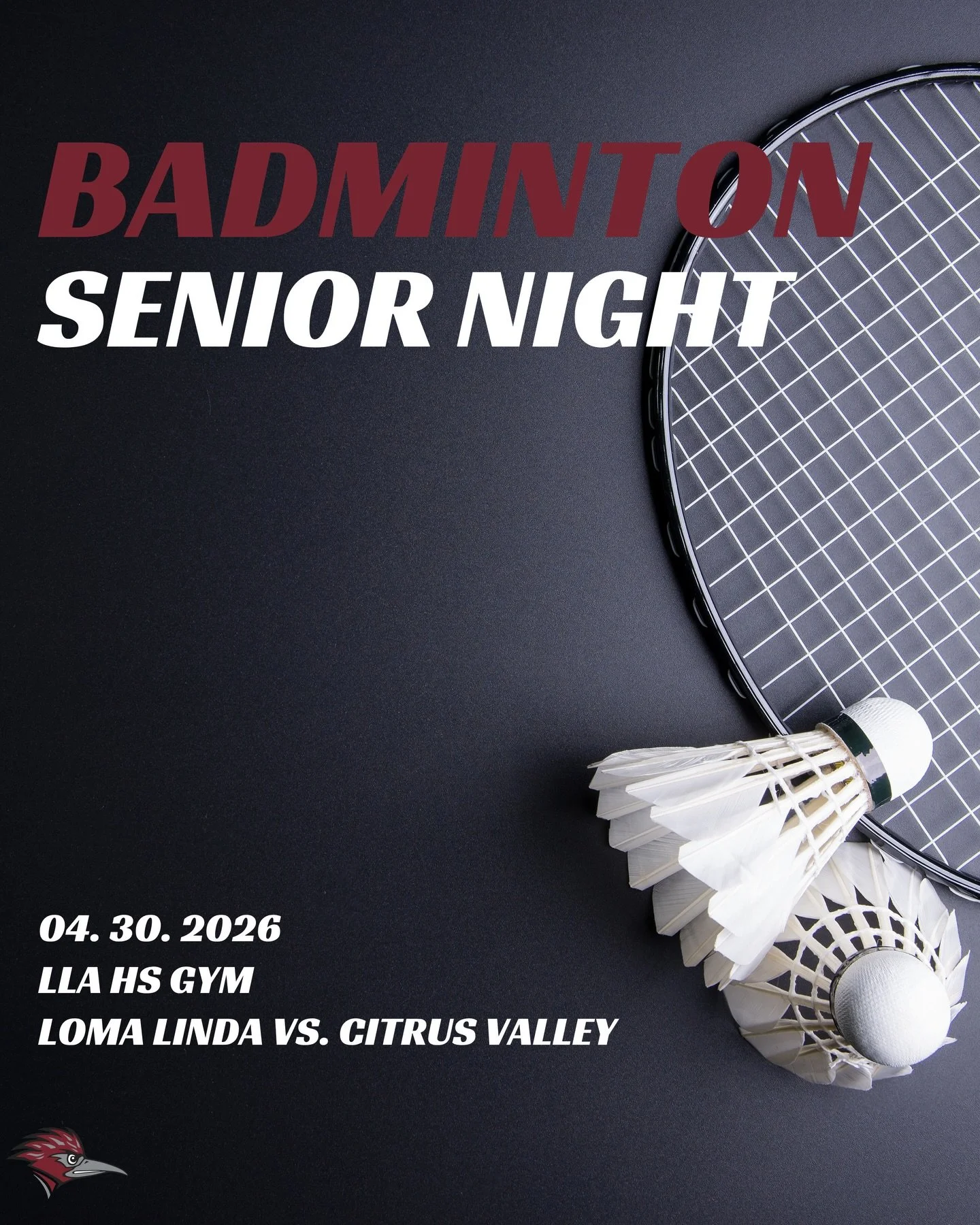 Badminton Senior night tomorrow!
&bull;
#badminton #snr
#snrnight #llaathletics
#loma