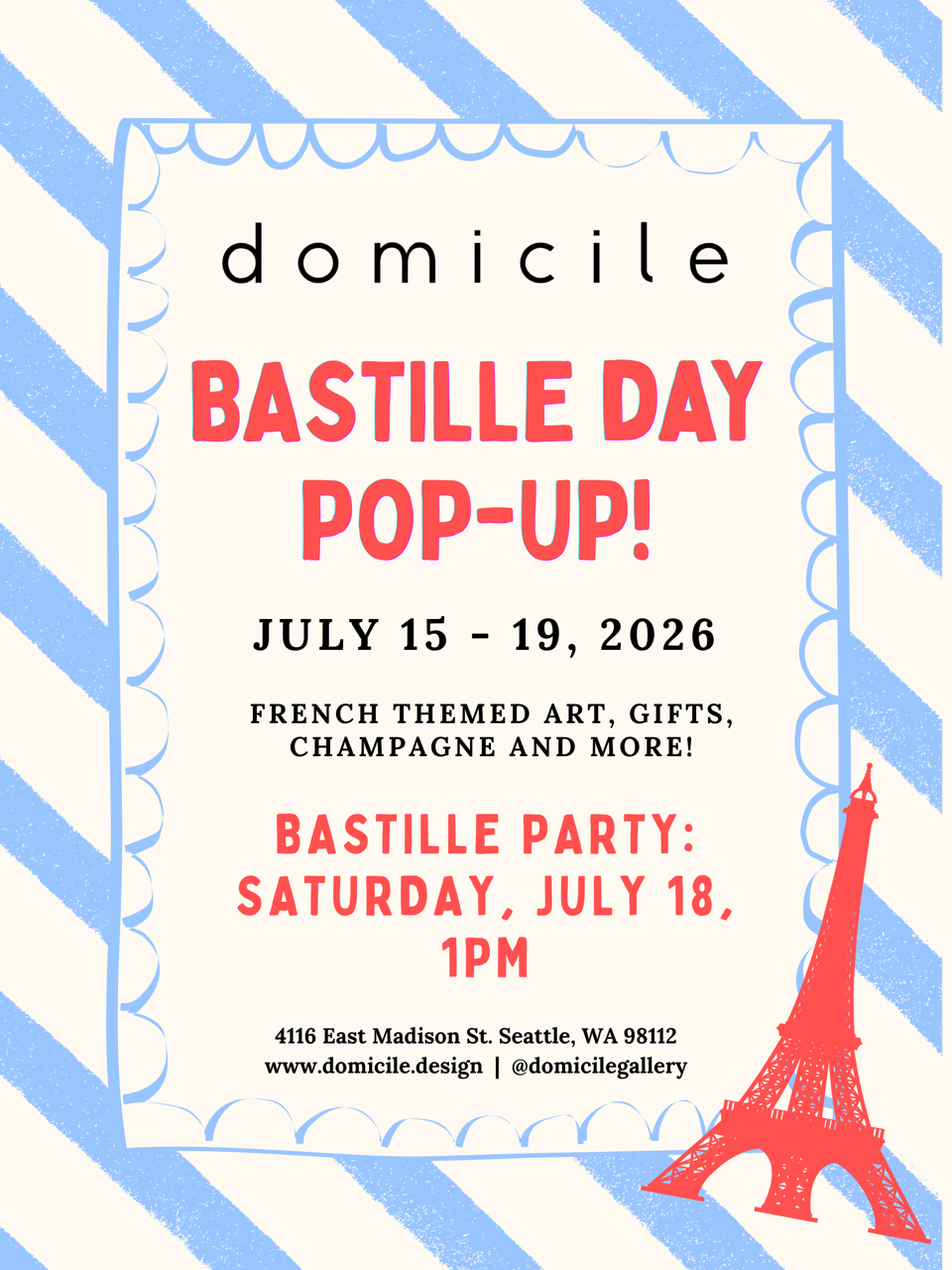 Bastille Day Pop Up at Domicile