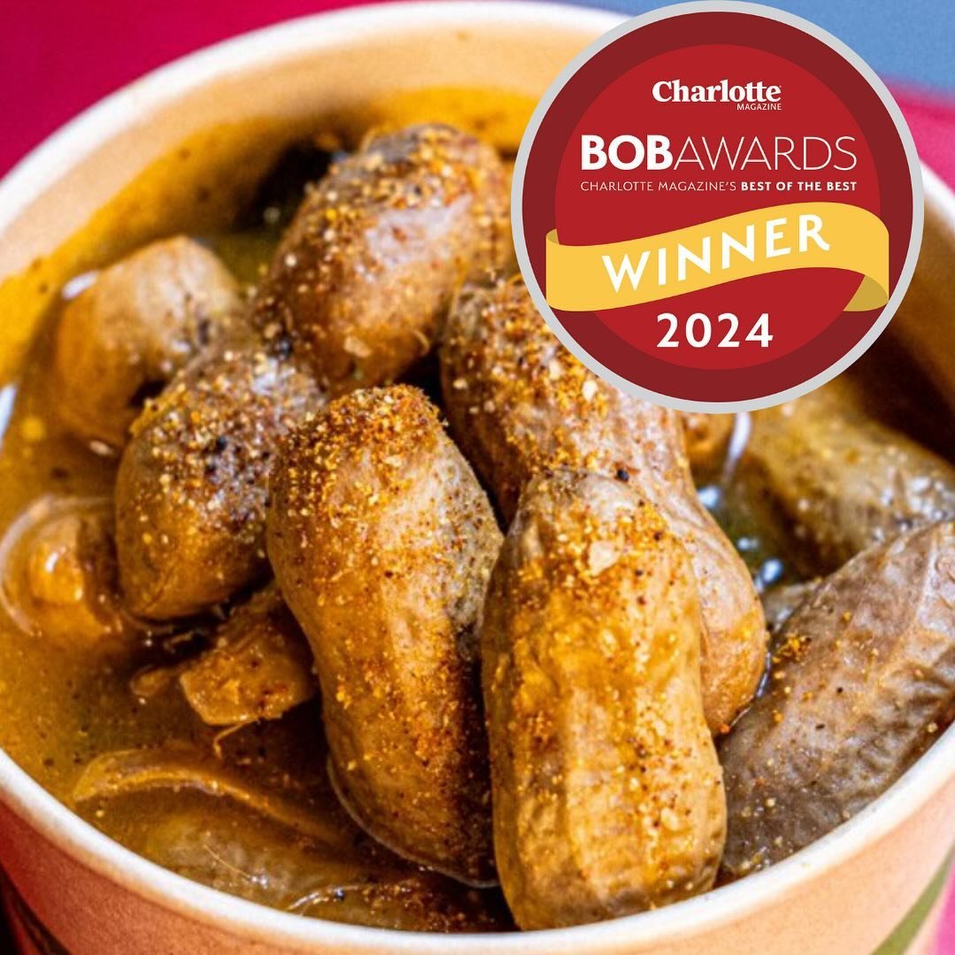 The week is off to an awesome start - we won a BOB award from @charlottemag for our Potlikker Peanuts! Thanks y&rsquo;all!! We&rsquo;re so excited y&rsquo;all are digging the way we flipped these quintessential Southern faves. Come try them tonight &