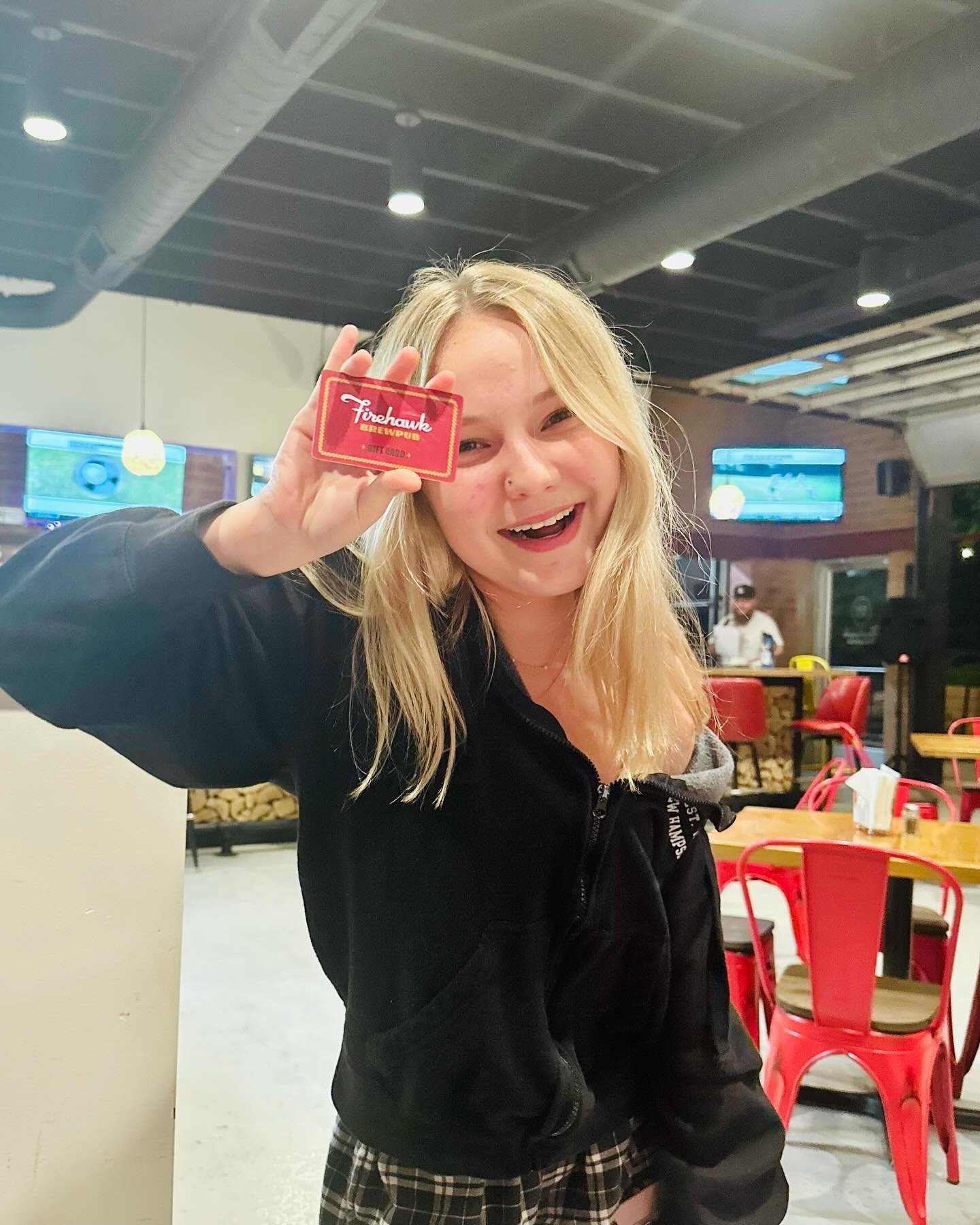 Did you know April 25th at Firehawk is the perfect date? It&rsquo;s not too hot, not too cold. All you need is a light jacket. Plus, there&rsquo;s trivia! Here&rsquo;s a winner from last week who immediately spent her winnings on soft serve &amp; pot