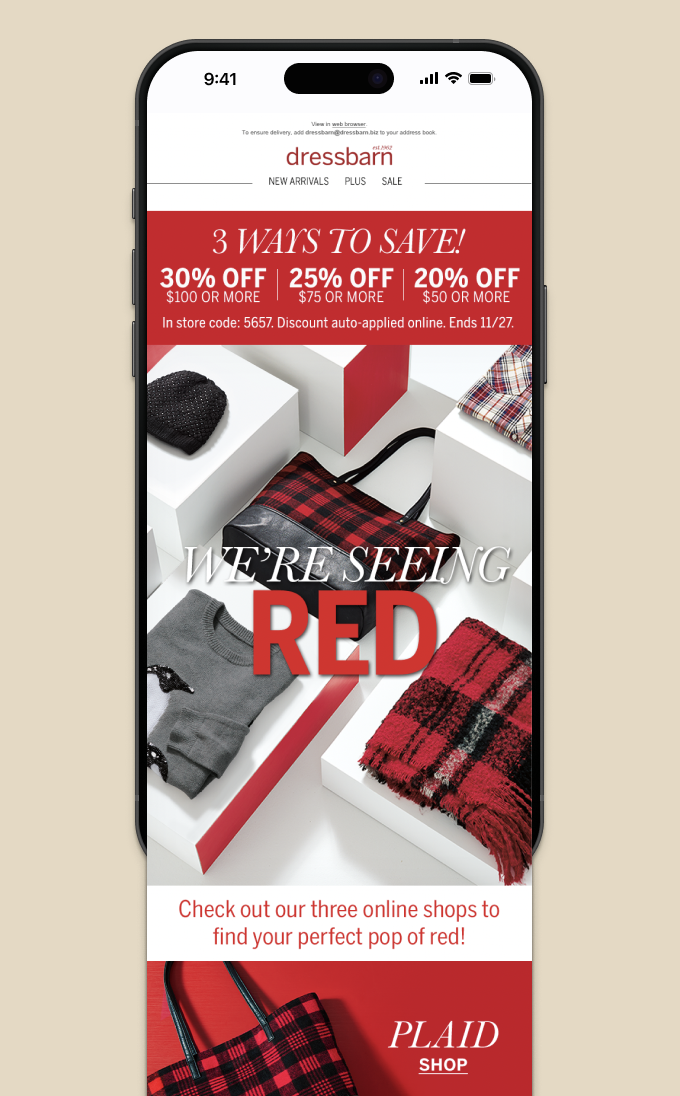 An email design for a Black Friday promotion