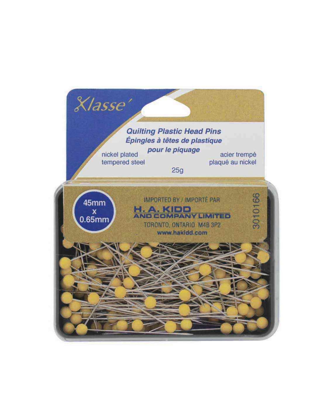 Épingles à courtepointe 45 mm (1 3/4″) (165 pcs) - KLASSE