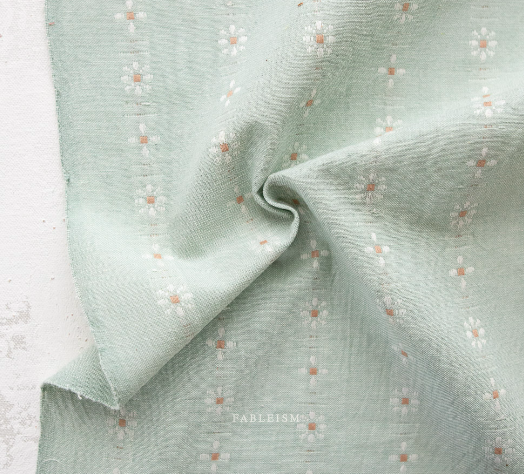 Toile fleurie - Menthe