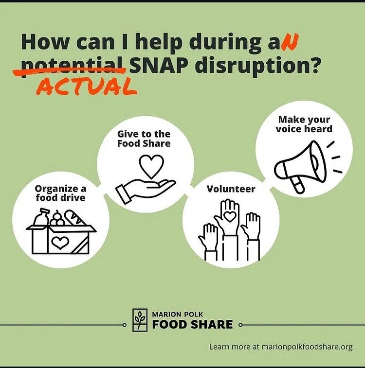 Hey Bike Peddlers!
Winter riding is always a tough time in Oregon weather, but imagine not having the sustenance needed to keep you rolling forward either 😱. 
With SNAP benefits being disrupted this winter, many riders and families in our communitie