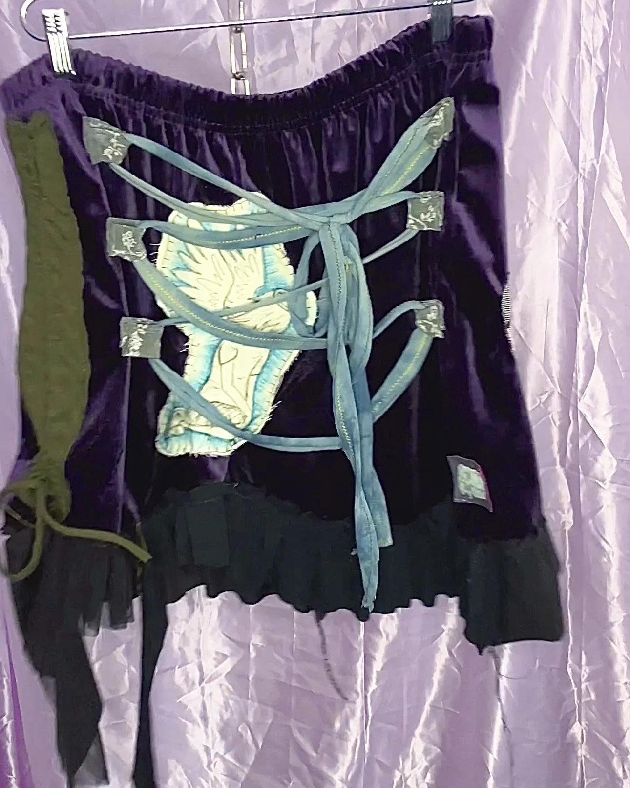 velvet angel purple trash pixie upcycled patchwork skirt (sz xxl)