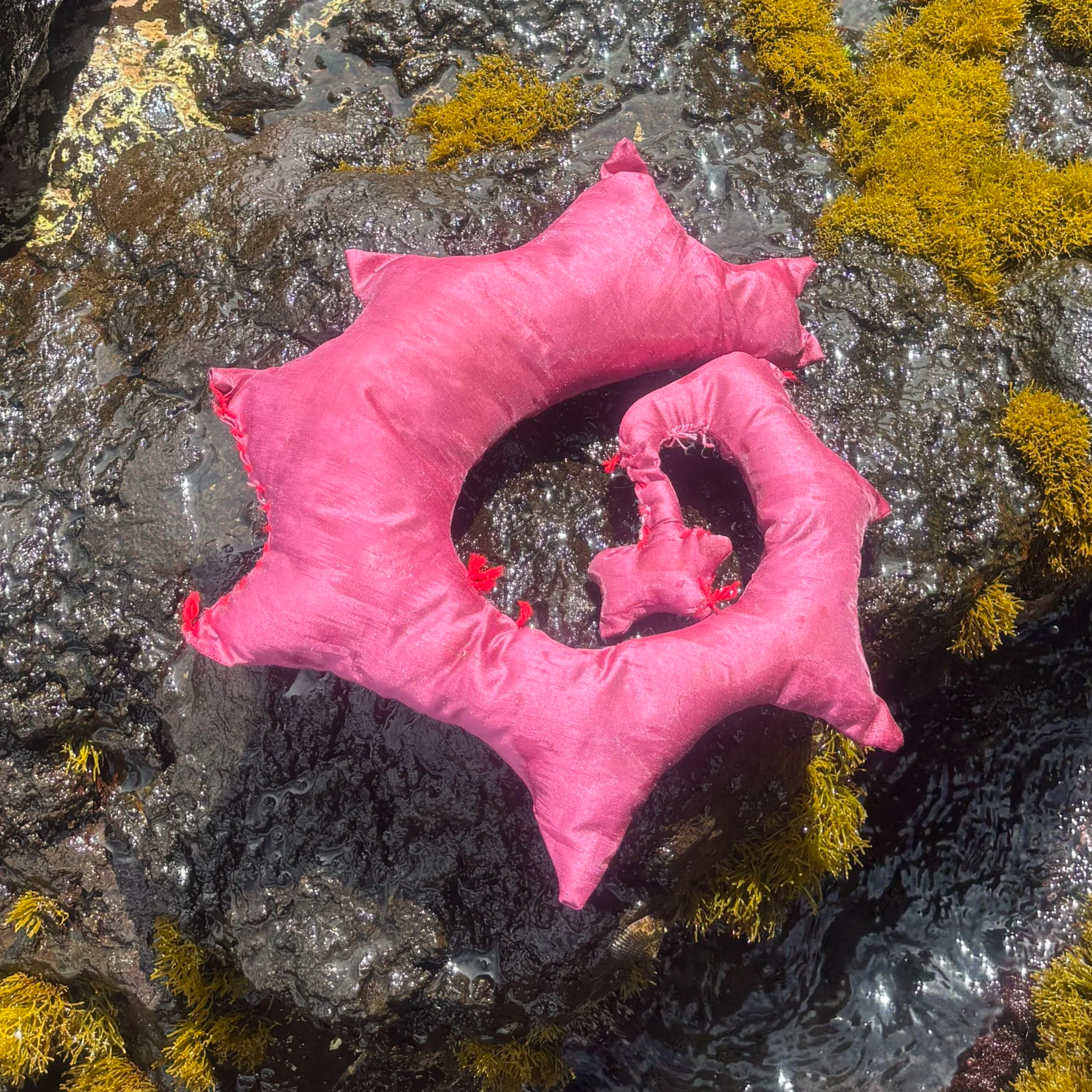 pink "swirly thing" plush soft sculpture (12" across)