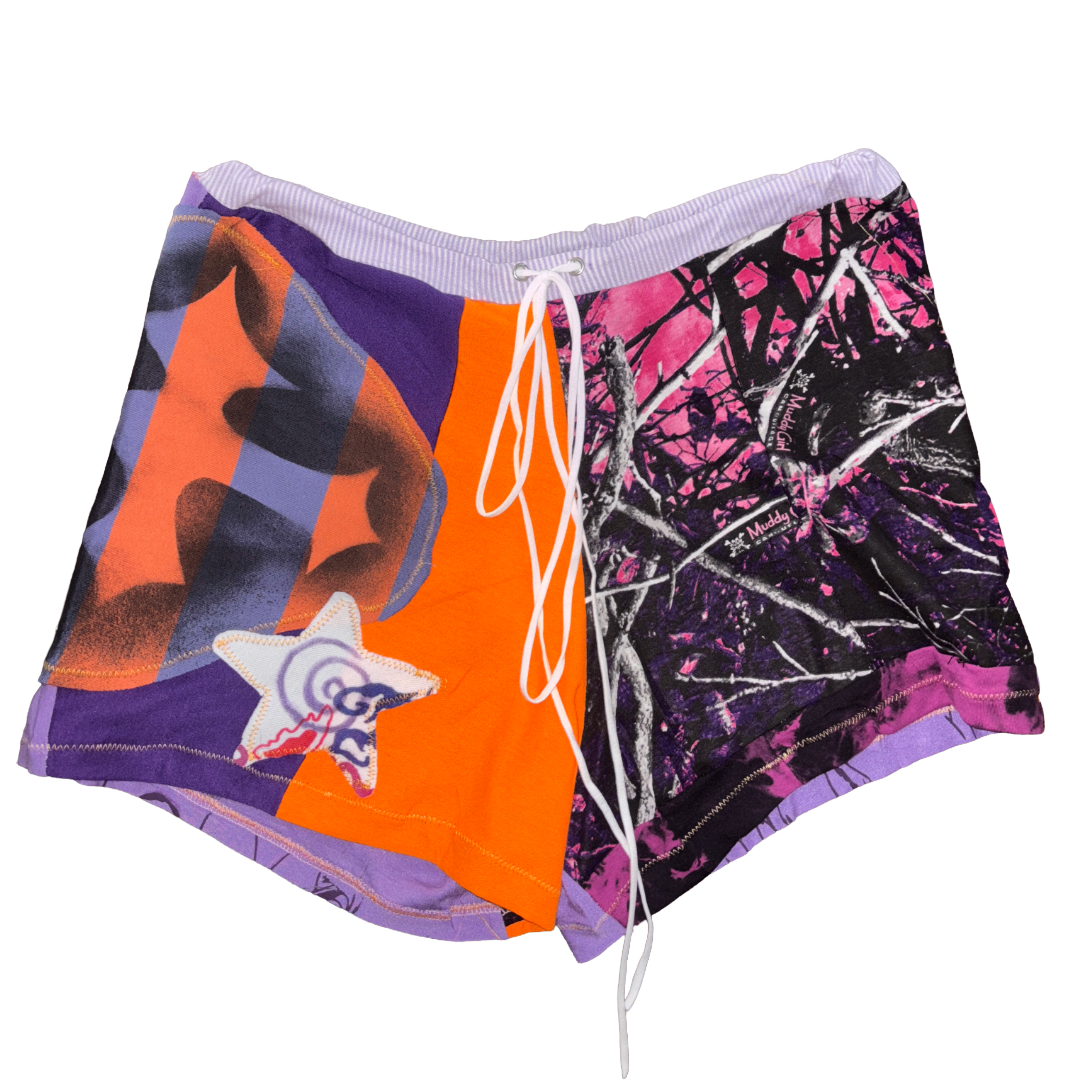 purple/orange nightmare sleep shorts (sz xlarge)