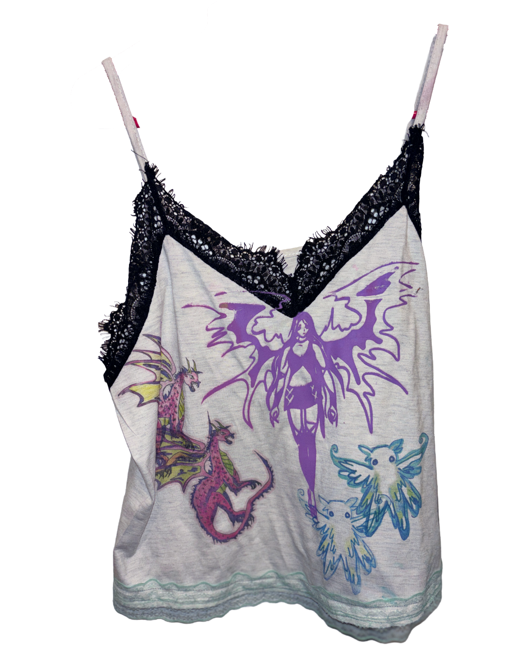 pink asymmetrical fairy tank top (sz large)