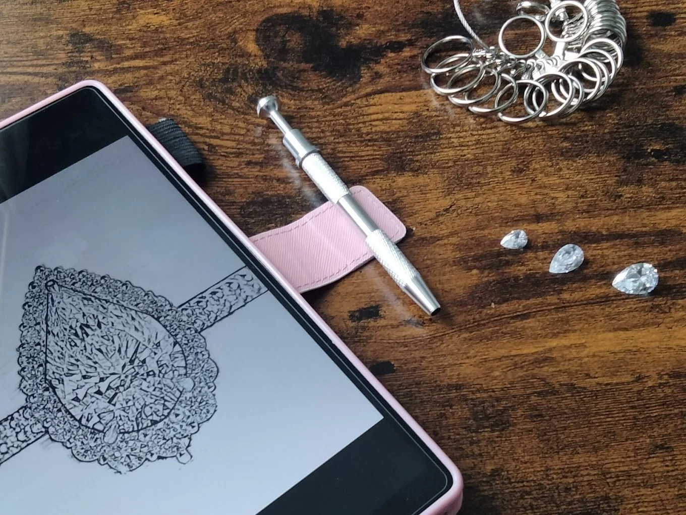 Behind the scenes of handcrafted custom jewelry and high jewelry making at Gerard Rene with investment grade gemstones, jewelry tools, and bespoke engagement ring design process in NYC, USA.