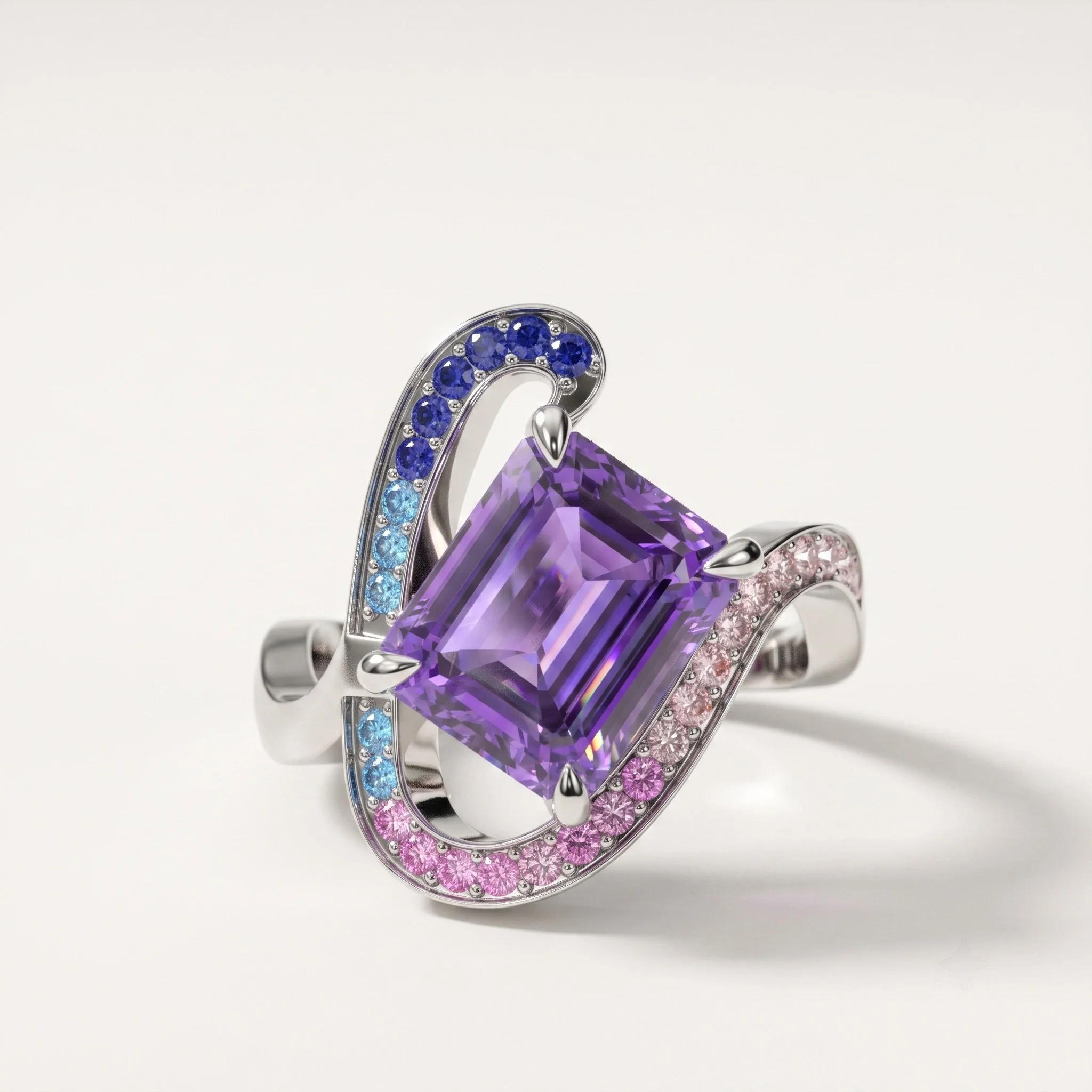 High jewelry amethyst ring by Gerard Rene featuring in handcrafted luxury fine jewelry in New York City.
