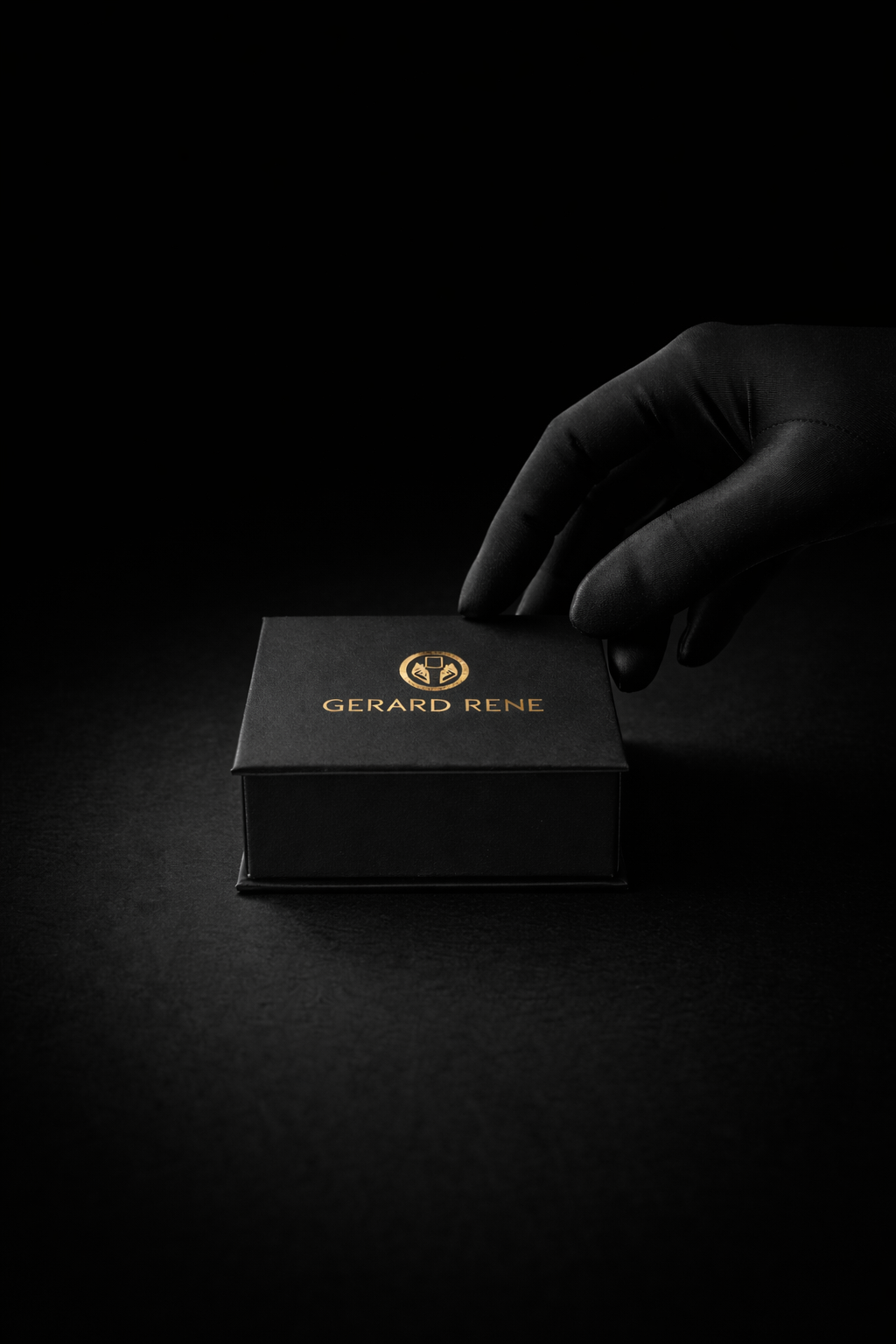 Luxury Gerard Rene jewelry gift box for handcrafted custom engagement rings, bespoke fine jewelry, and heirloom jewelry.