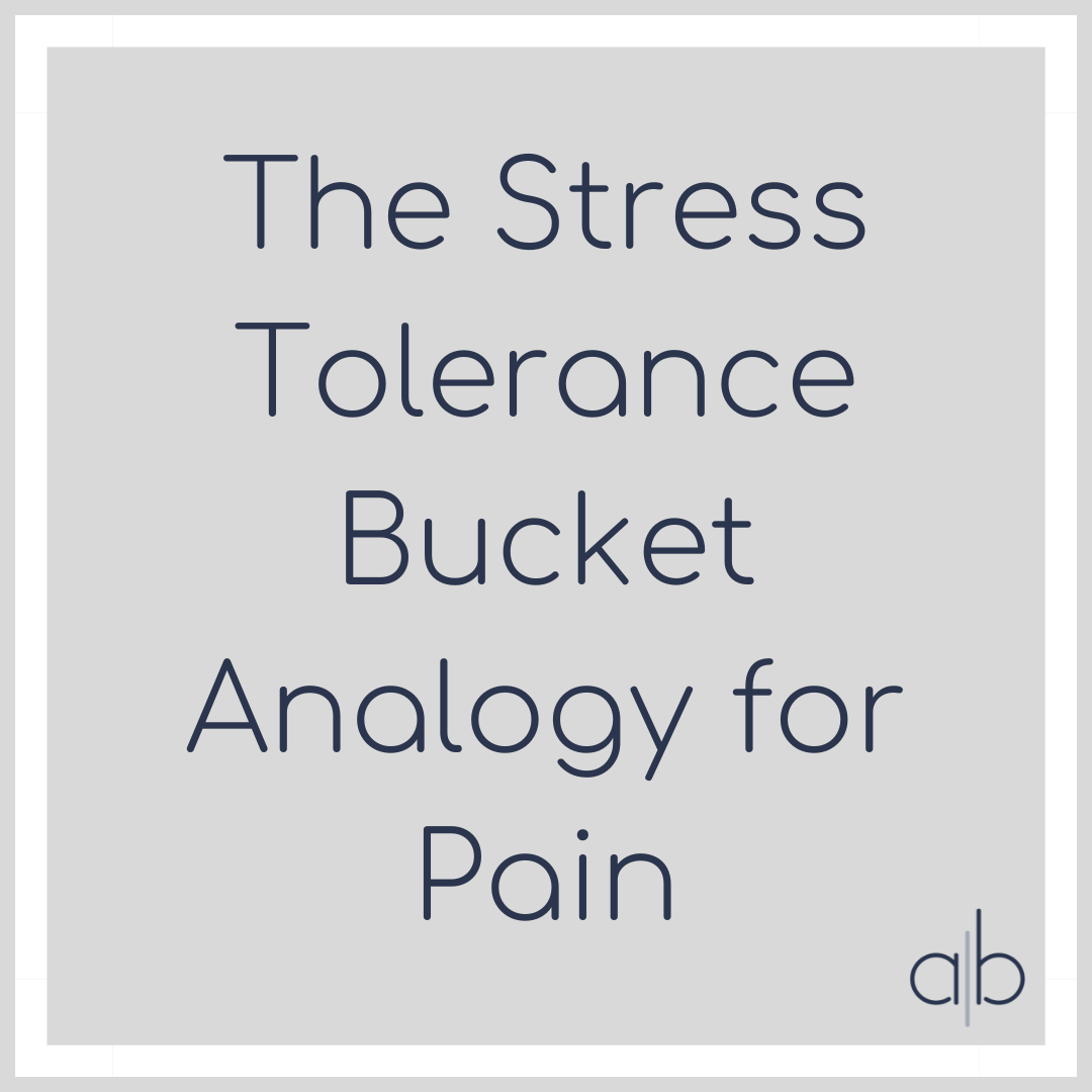 The Stress Tolerance Bucket Analogy for Pain