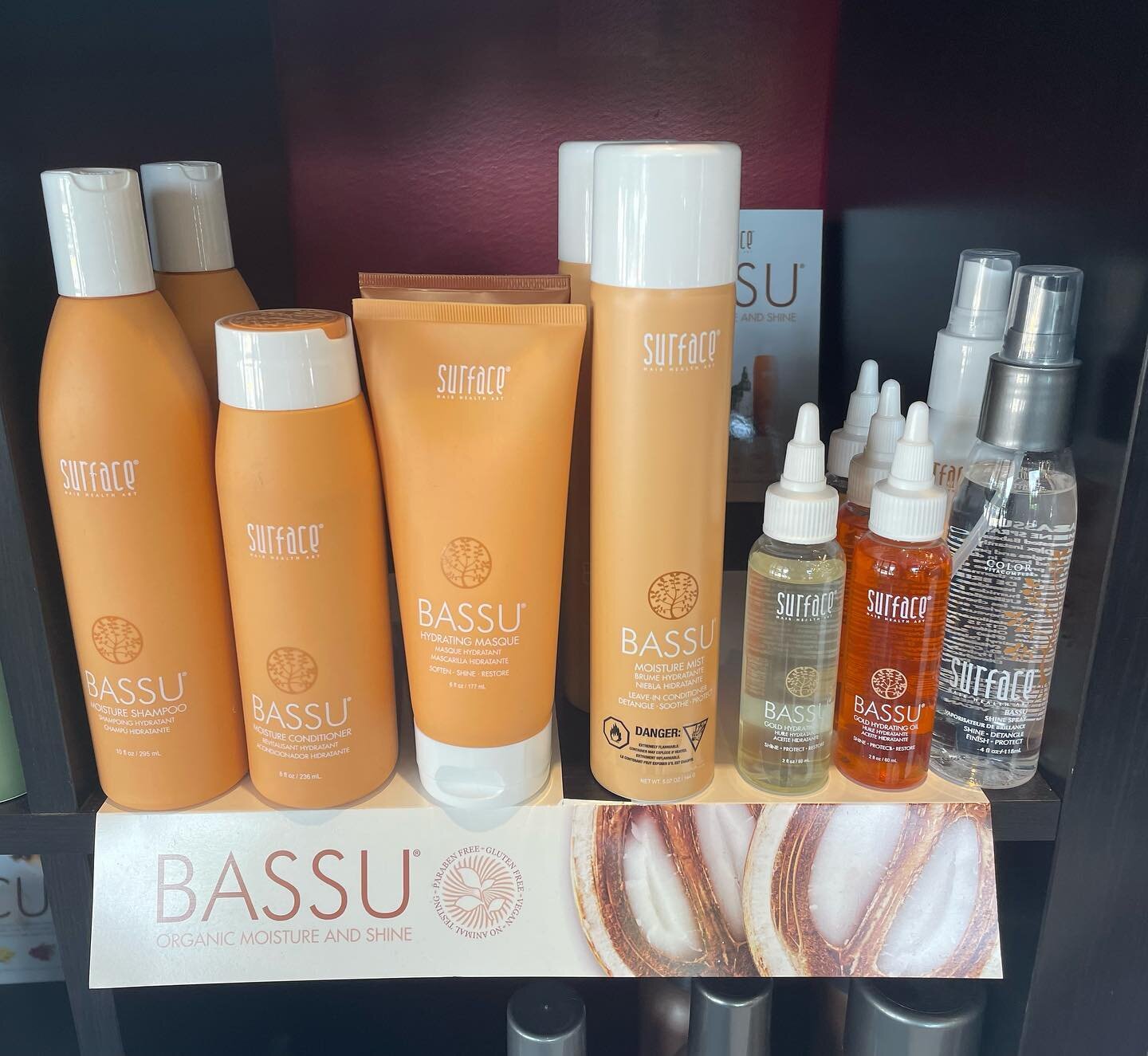 Protect your hair from drying out with the summer heat with the @surfacehairhealth Bassu line! Colour safe and intense hydration are the perfect match to stay looking fresh! 

#surfacehair #surfacehairhealth #bassu #hair #hairhealth #coquitlam #coqui