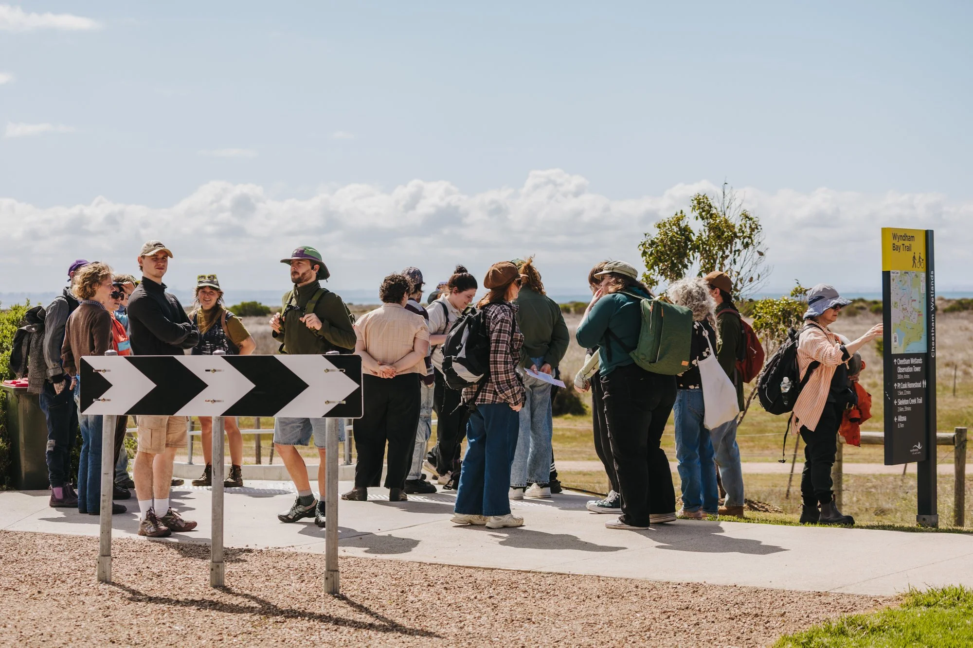 'Becoming Wetland' a collaboration with Lhotse Colins, a field trip to the Cheetham Wetlands supported by Wyndham City Coucil. Photo by Matto Lucas curtesy of Wyndham City Council. 
