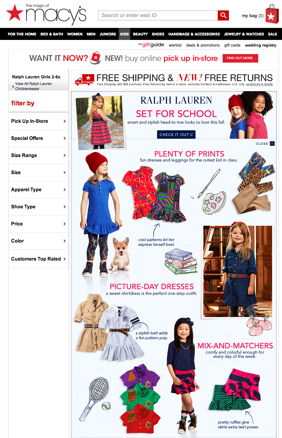 Ralph Lauren Girls 2 6x Clothing   Macy s1.png