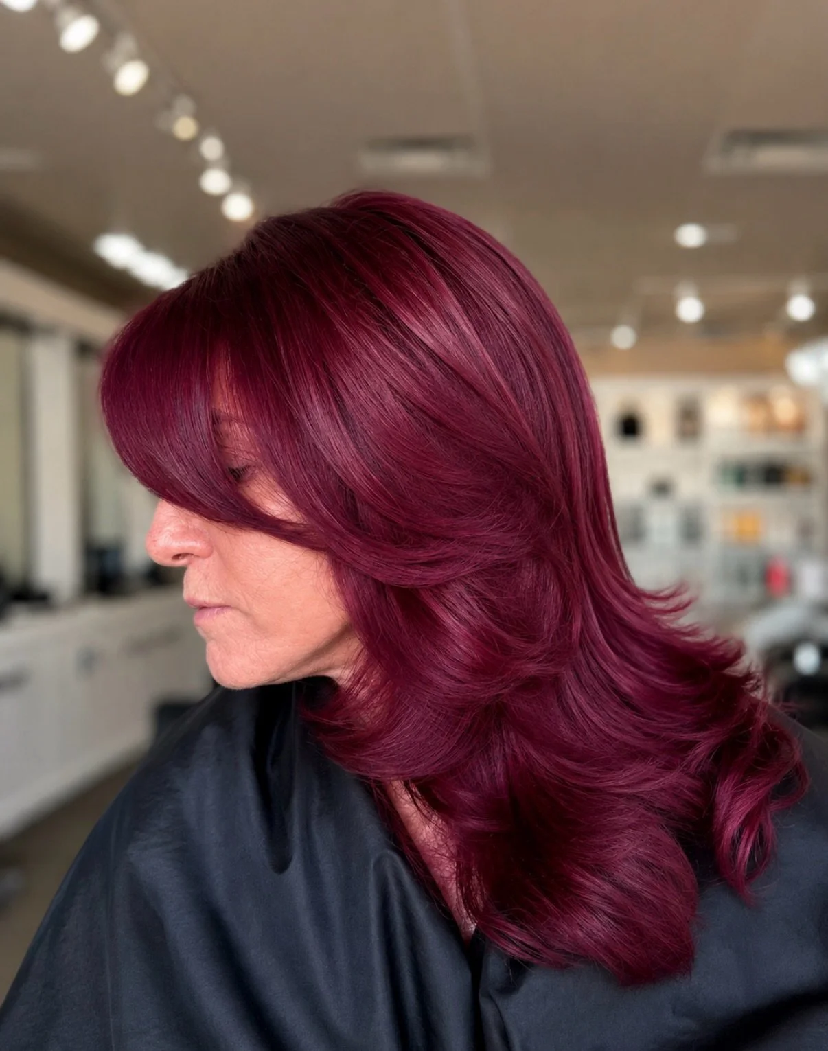 Bold, rich &amp; full of dimension ❤️&zwj;🔥🍷
This deep rose ruby transformation is all about shine, movement, and perfectly blended layers.

Ready for your next color refresh? ✨
📍 Pani Style Hair Salon
9727 spring green blvd suite 700 Katy Texas 7