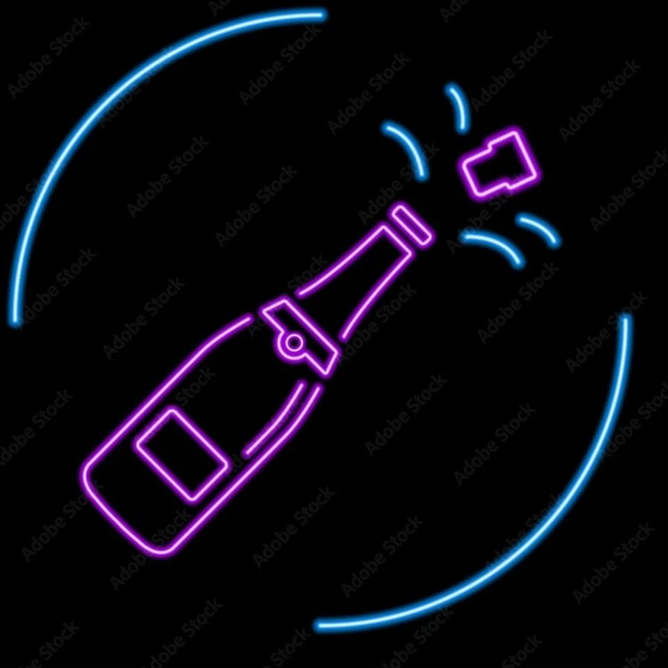 Popping Champagne 95cmx60cm