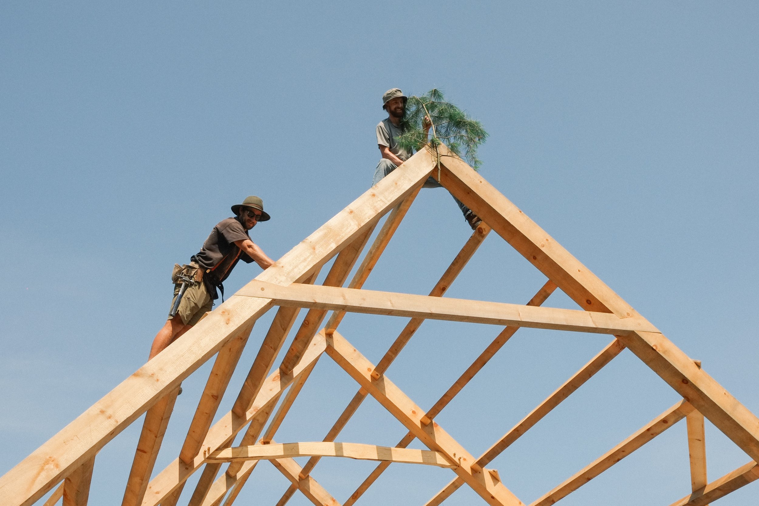 Topping out.