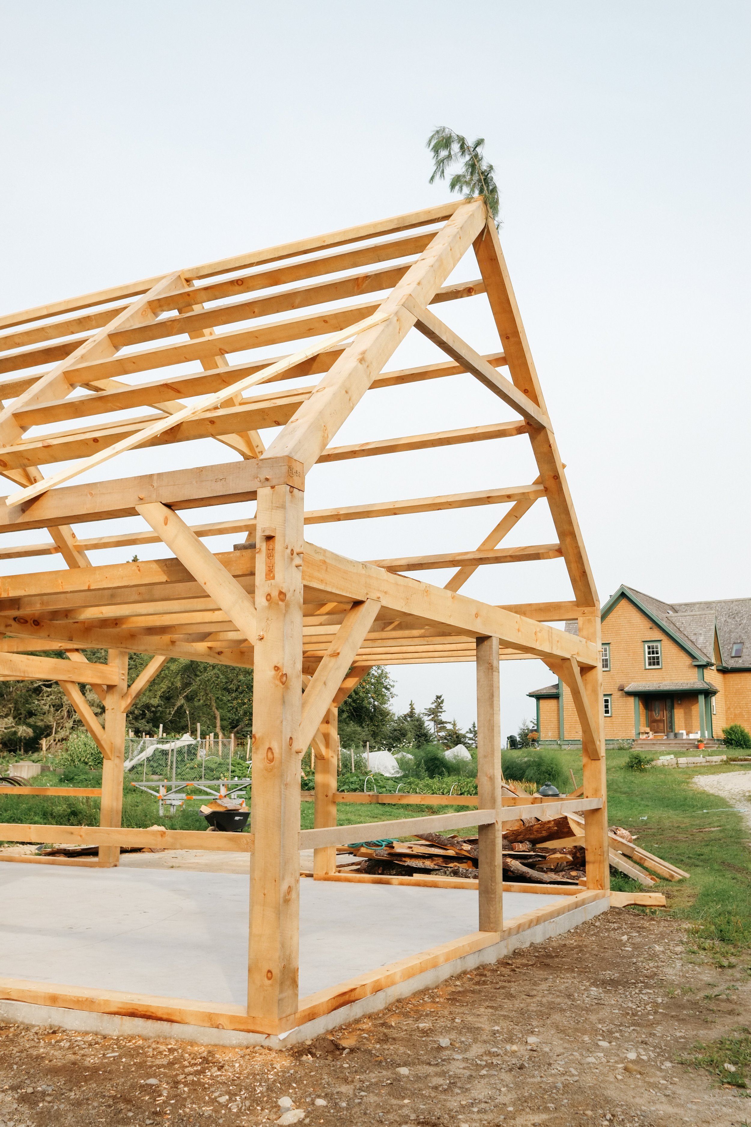 Home in the background. The barn will have similar exterior finishes.