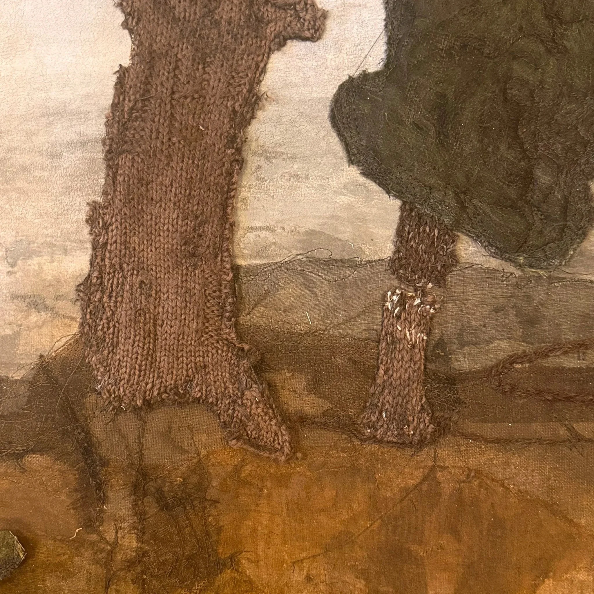 detail of Still.  Knitted trees