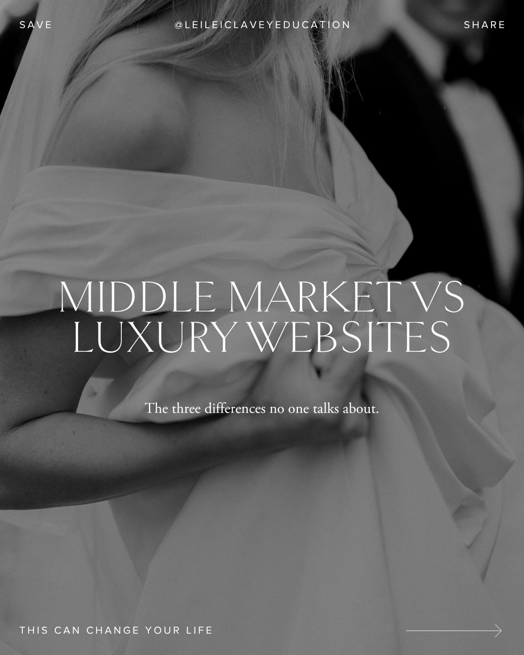 The counterintuitive truth about premium websites: the luxury ones do less, not more.

Six years ago I was building my brand in the middle market. These days I average fourteen thousand a wedding, and lately I have been looking at my own website thin