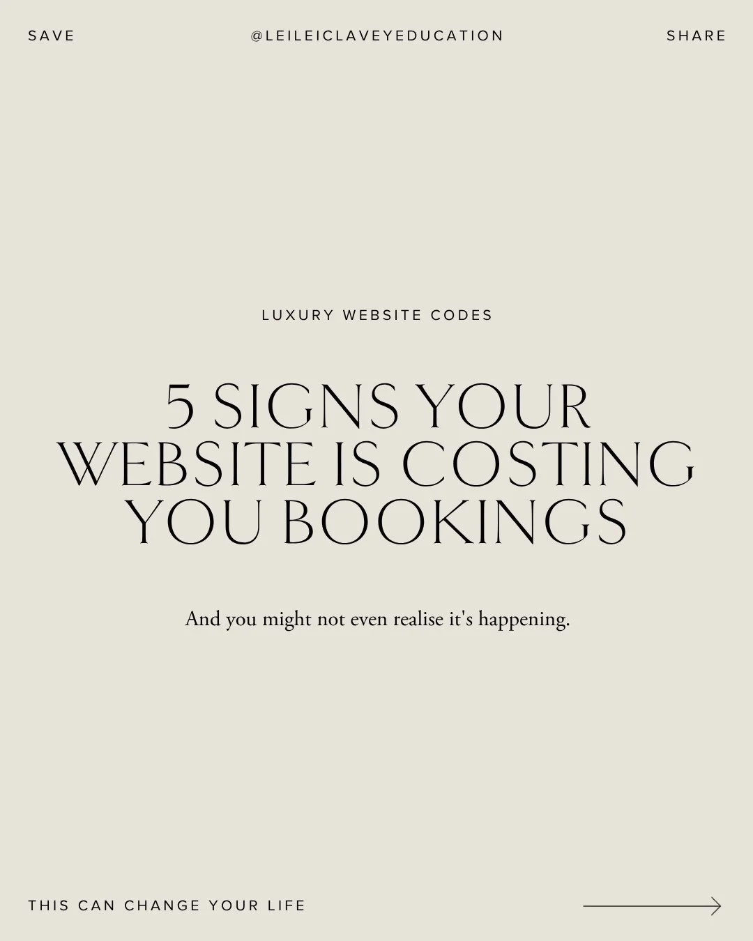 Here's something almost no one tells us: a website can be beautiful and still be costing you bookings.⁠
⁠
I know, because mine was. Six years ago I built my brand for the middle market. These days I average fourteen thousand a wedding and lately I've