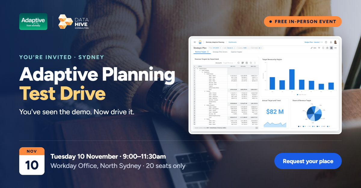 Workshop: Adaptive from Workday in person Test Drive – Workday Office, Sydney